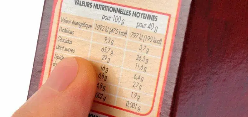 l'étiquette alimentaire